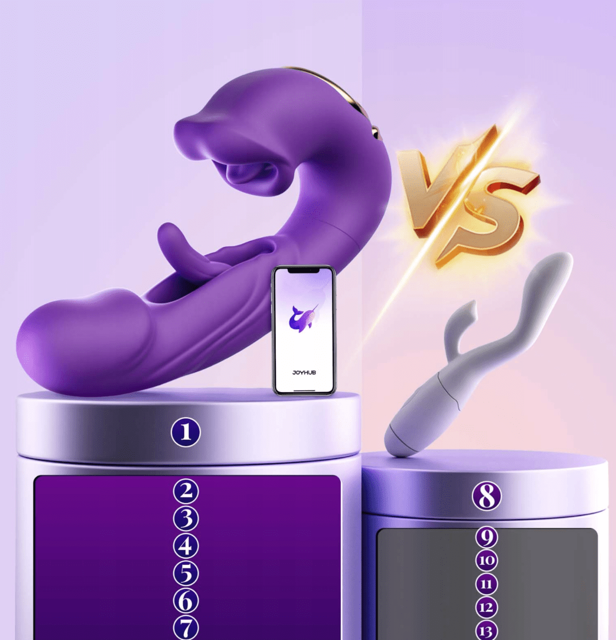 Flapping wibrator wielofunkcyjny fioletowy intensywne orgazmy 7 trybów - obrazek 9