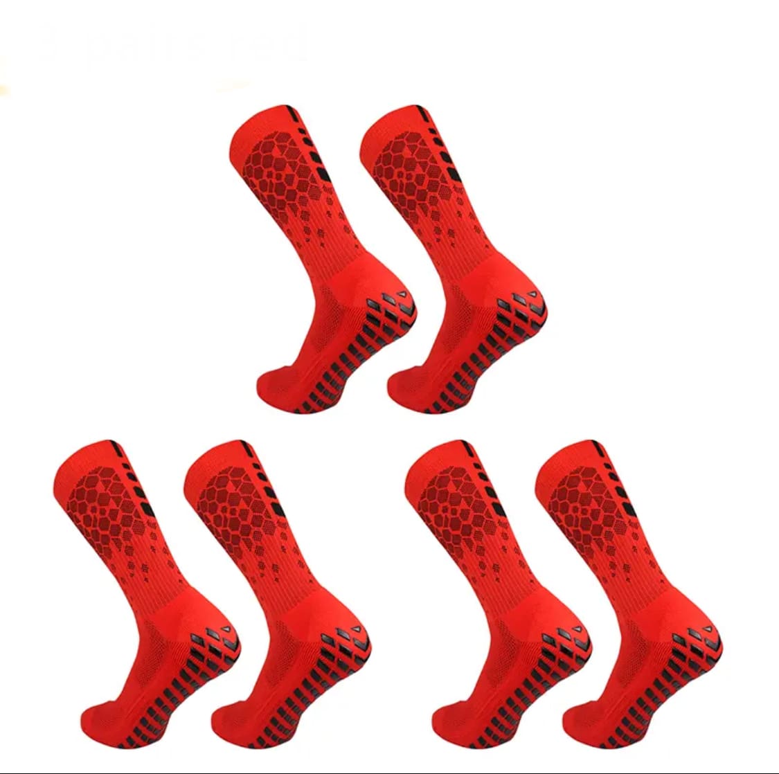 Skarpety Piłkarskie Antypoślizgowe FG 39-45 - Czerwone - obrazek 6