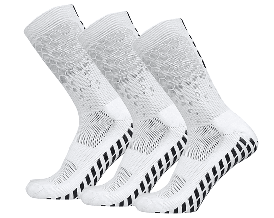 Skarpety Piłkarskie Antypoślizgowe FG 39-45 - Białe - obrazek 4