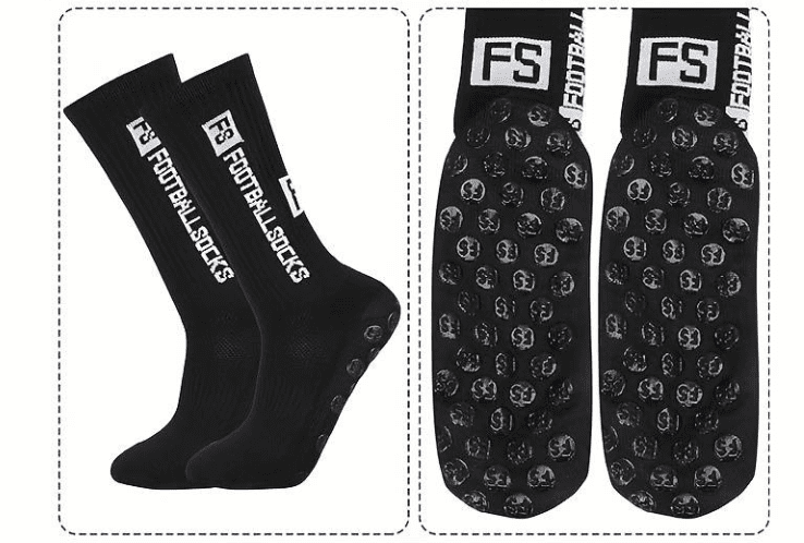 Skarpety Piłkarskie Antypoślizgowe FS 39-45 - Czarne - obrazek 3