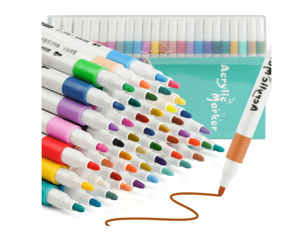 MARKERY AKRYLOWE PISAKI MAZAKI FLAMASTRY do KAMIENI UBRAŃ WODOODPORNE 12 szt. - obrazek 8