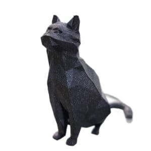 Figurka Kota Low-Poly  – Nowoczesna Dekoracja do Domu Styl Geometryczny - 20 cm