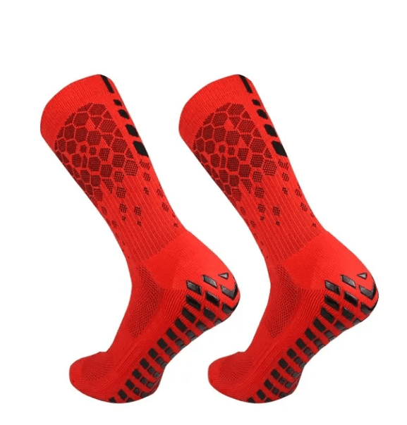 Skarpety Piłkarskie Antypoślizgowe FG 39-45 - Czerwone - obrazek 4