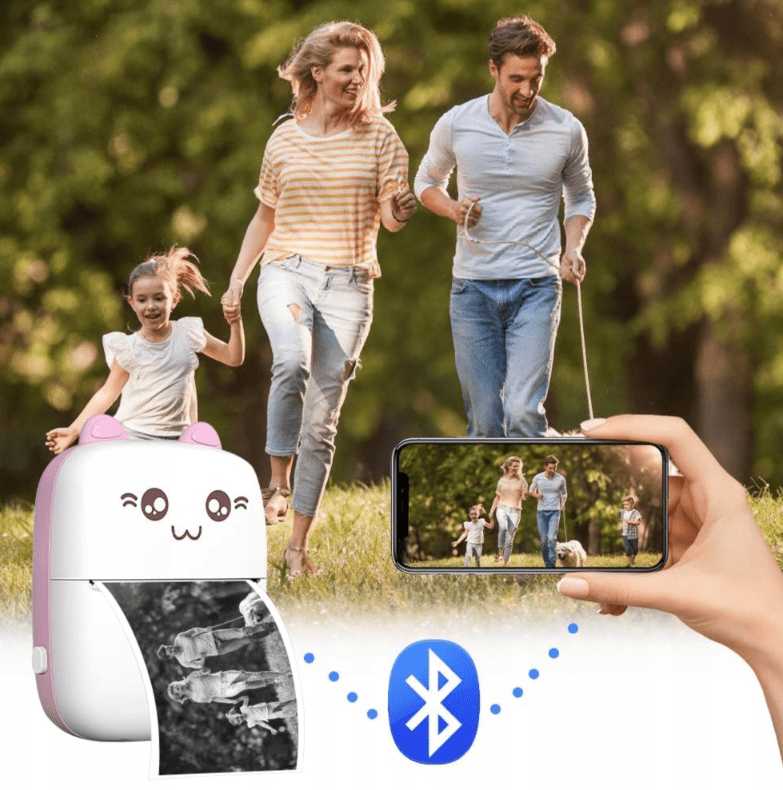 Mini Drukarka Termiczna DRUKUŚ ORYGINALNY Do Zdjęć Przenośna + 11 ROLEK - obrazek 6