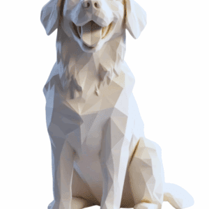 Figurka Psa Low-Poly – Nowoczesna Dekoracja do Domu Styl Geometryczny - 20 cm