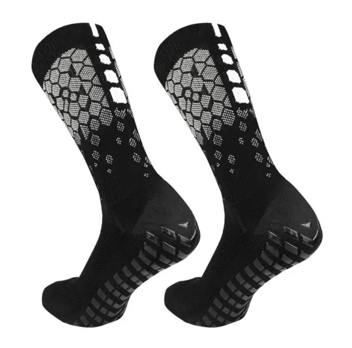 Skarpety Piłkarskie Antypoślizgowe FG 39-45 - Czarne - obrazek 3