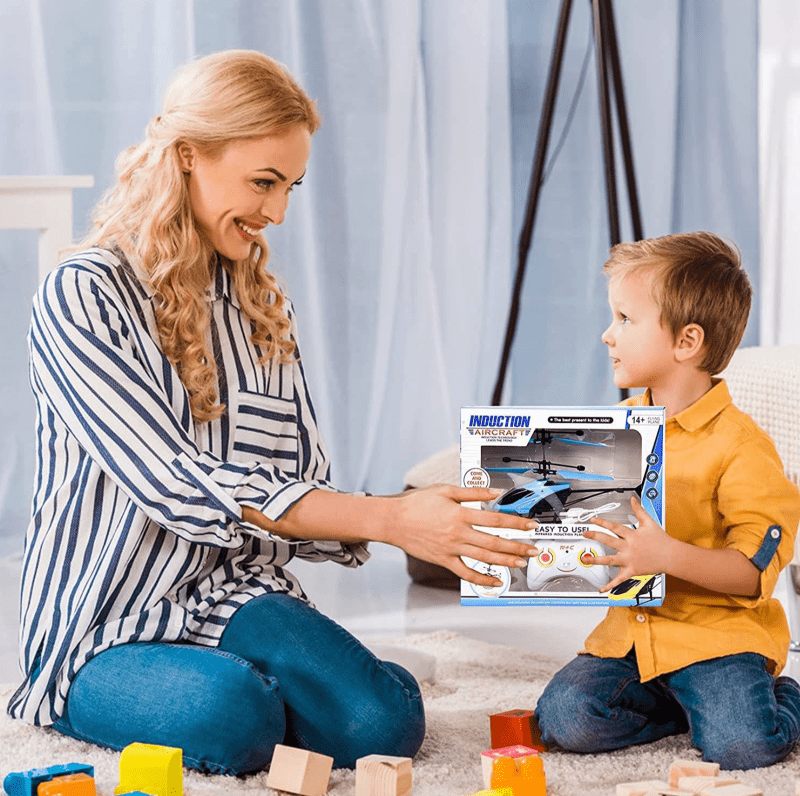 Helikopter Zdalnie Sterowany, Śmigłowiec z Pilotem - Niebieski - obrazek 2