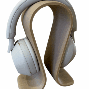 Uchwyt na słuchawki Omega – styl drewna, elegancki stojak na biurko