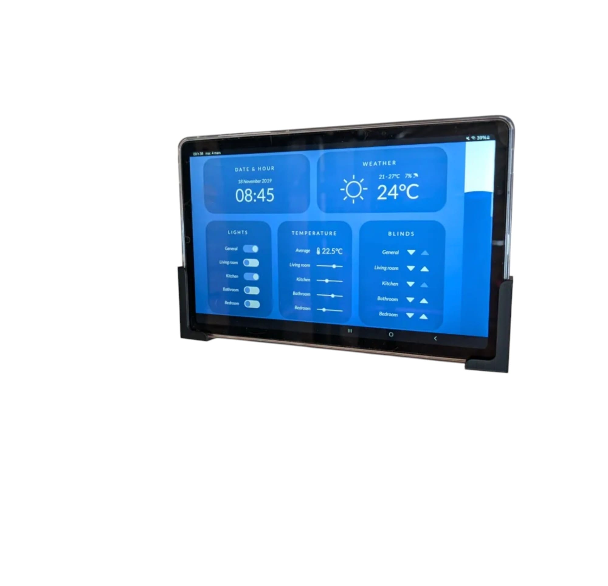 Uchwyt Ścienny na Tablet 12 mm Uniwersalny Czarny Wieszak Tabletu