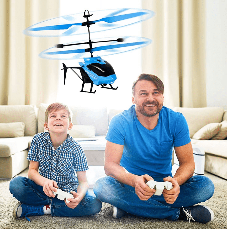 Helikopter Zdalnie Sterowany, Śmigłowiec z Pilotem - Niebieski - obrazek 3