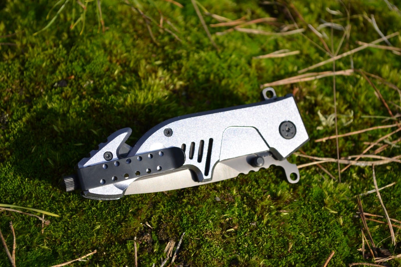 Nóż taktyczny outdoor survival tytanowy kompas PREZENT - obrazek 2