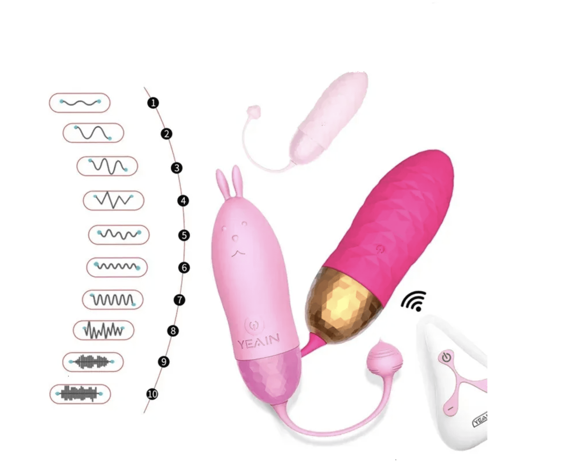 Wibrujące Jajko Wibrator YEAIN Jumping Egg – Różowy Króliczek do Zadań Specjalnych - obrazek 3