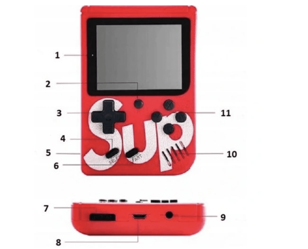 Konsola Retro Mini 400 Gier, przenośna + PAD dla dwóch graczy - obrazek 7