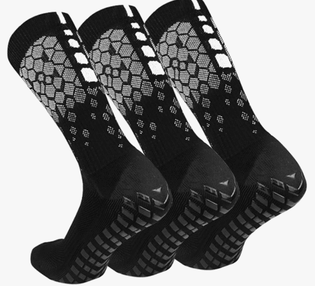 Skarpety Piłkarskie Antypoślizgowe FG 39-45 - Czarne - obrazek 6