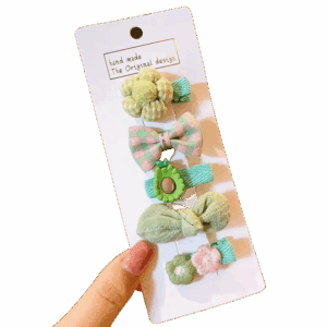 Zestaw Spinek  do włosów Dziewczęcy Zielone 5 Sztuk typ XXXV