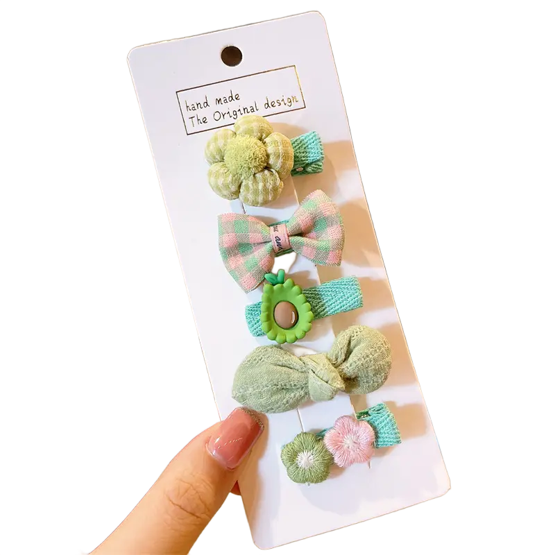 Zestaw Spinek do włosów Dziewczęcy Zielone 5 Sztuk typ XXXV