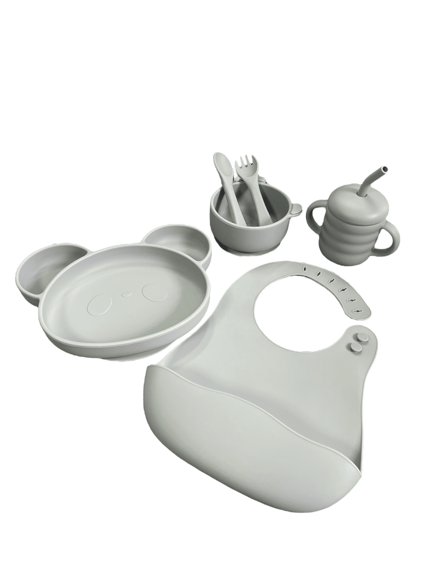 Zestaw Silikonowy Dla Niemowląt dzieci 6 elementów - Niebieski/Szary