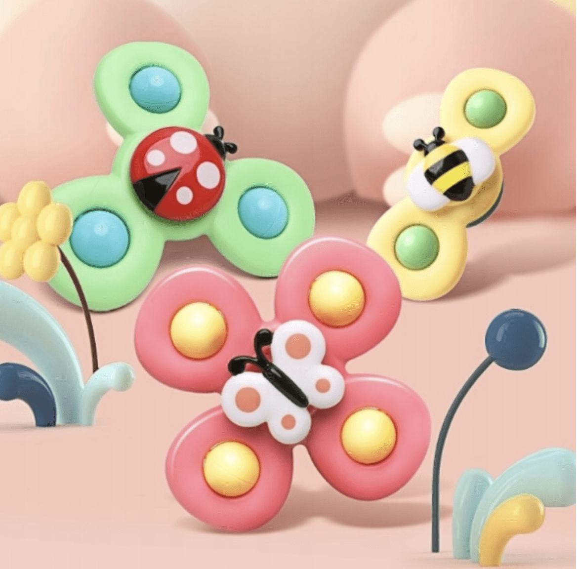 Fidget Spinner z przyssawką , Sensoryczna zabawka do Kąpieli - Owady 3 sztuki - obrazek 5