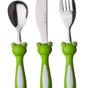 Zestaw sztućców dla dzieci 3-częściowy - żaba