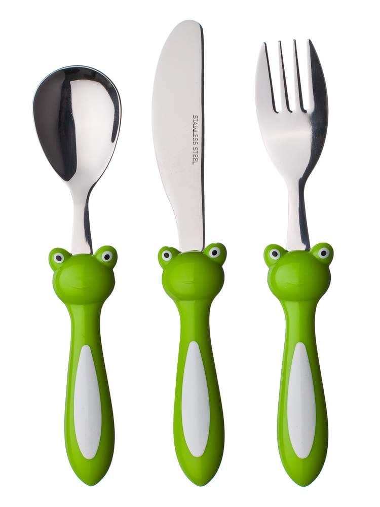 Zestaw sztućców dla dzieci 3-częściowy - żaba