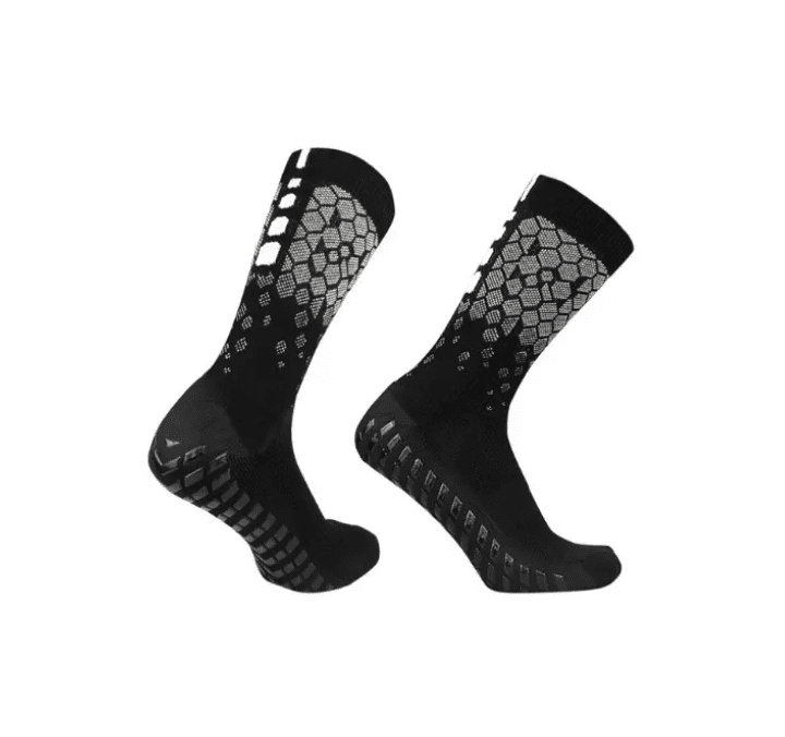 Skarpety Piłkarskie Antypoślizgowe FG 39-45 - Czarne - obrazek 2