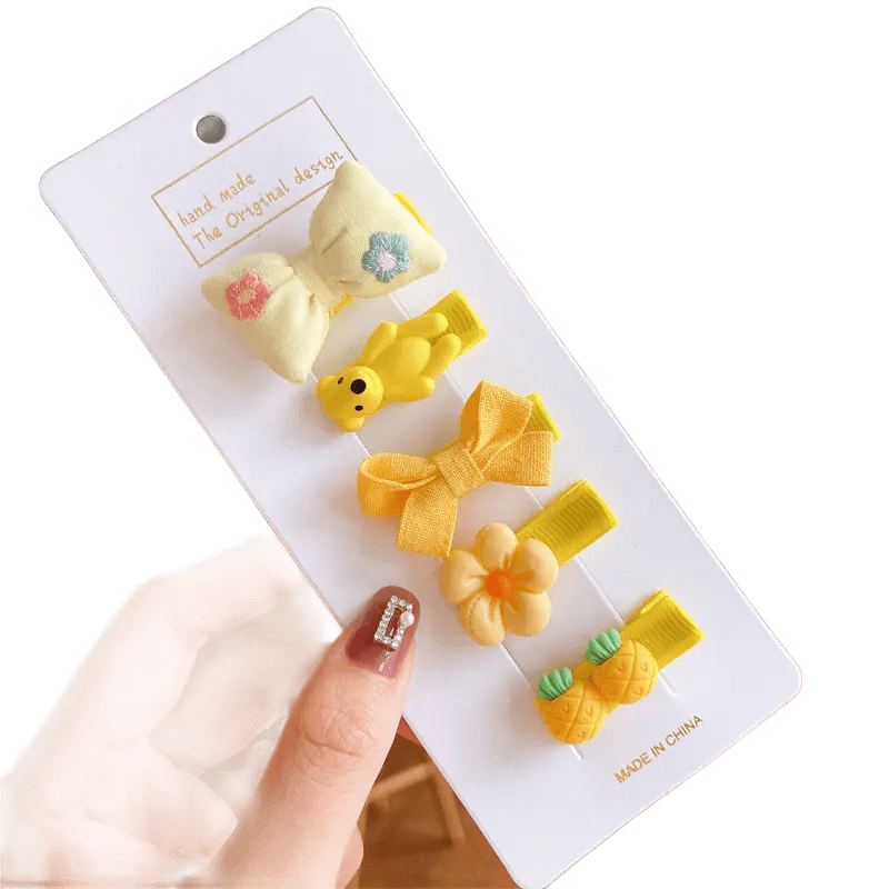 Zestaw wsuwek, spinek 5 sztuk dla Dziewczynki typ XV