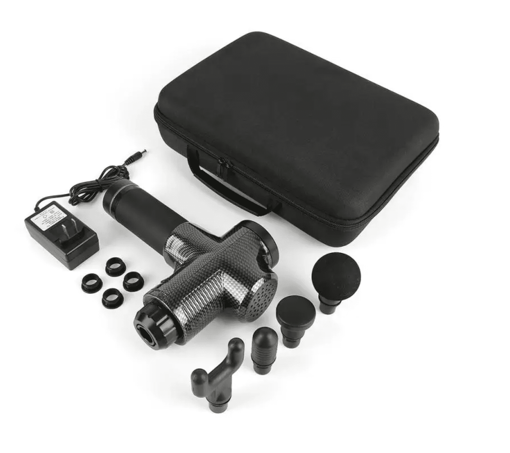 PISTOLET DO MASAŻU MASAŻER DO CIAŁA MASSAGE GUN PRO - KARBON - MOC 100W - obrazek 4