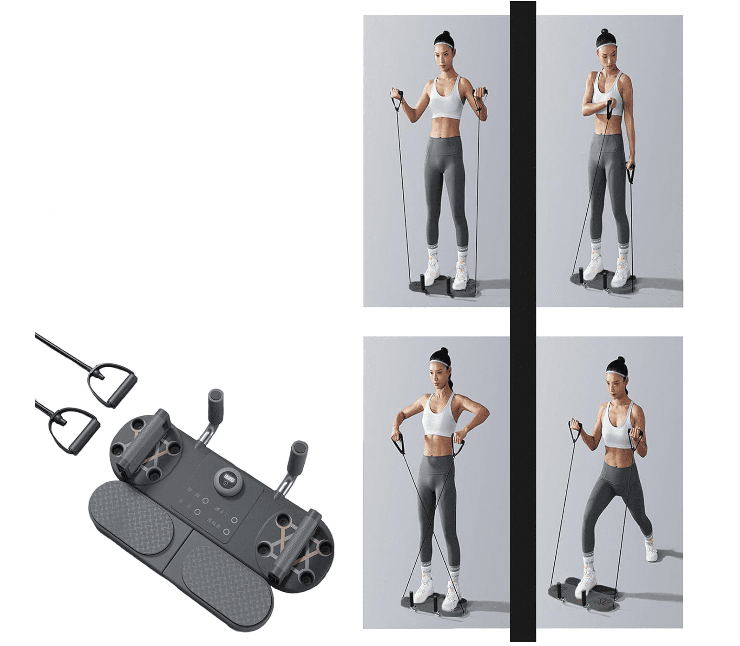 Wielofunkcyjna Deska Do Pompek, Push-Up + Gumy Oporowe - obrazek 5