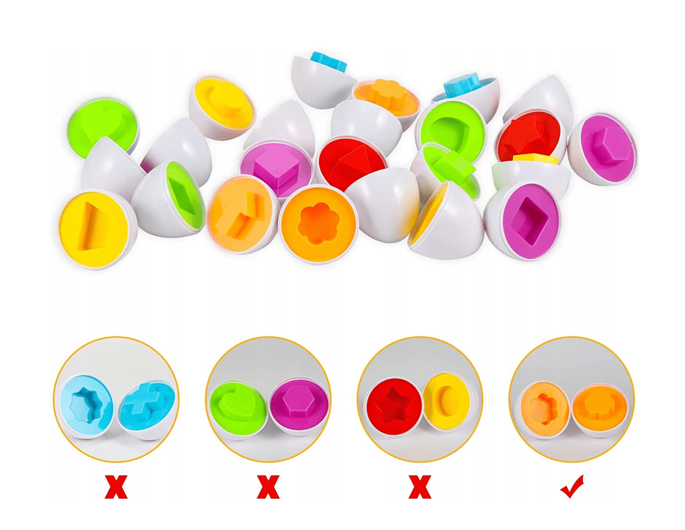 Układanka Edukacyjna Montessori Jajka Dopasuj Kształt - obrazek 4