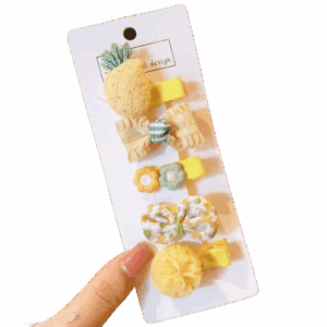 Zestaw Spinek  do włosów Dziewczęcy Żółte 5 Sztuk typ XXXVI