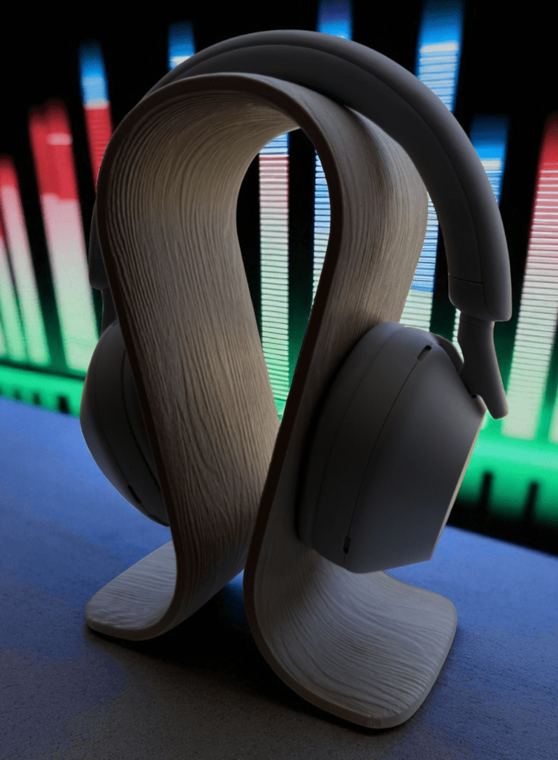 Uchwyt na słuchawki Omega – styl drewna, elegancki stojak na biurko - obrazek 5