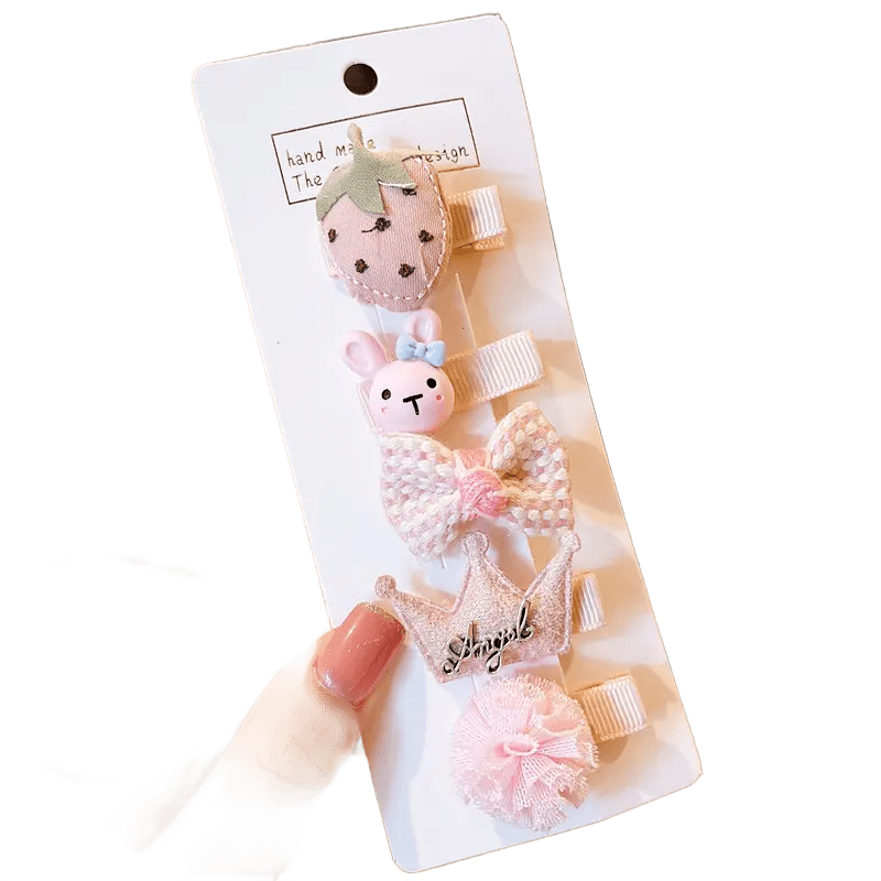 Zestaw Spinek do włosów Dziewczęcy Różowe 5 Sztuk typ XXXIII