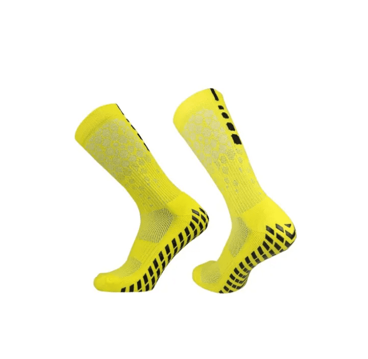 Skarpety Piłkarskie Antypoślizgowe FG 39-45 - Żółte - obrazek 2