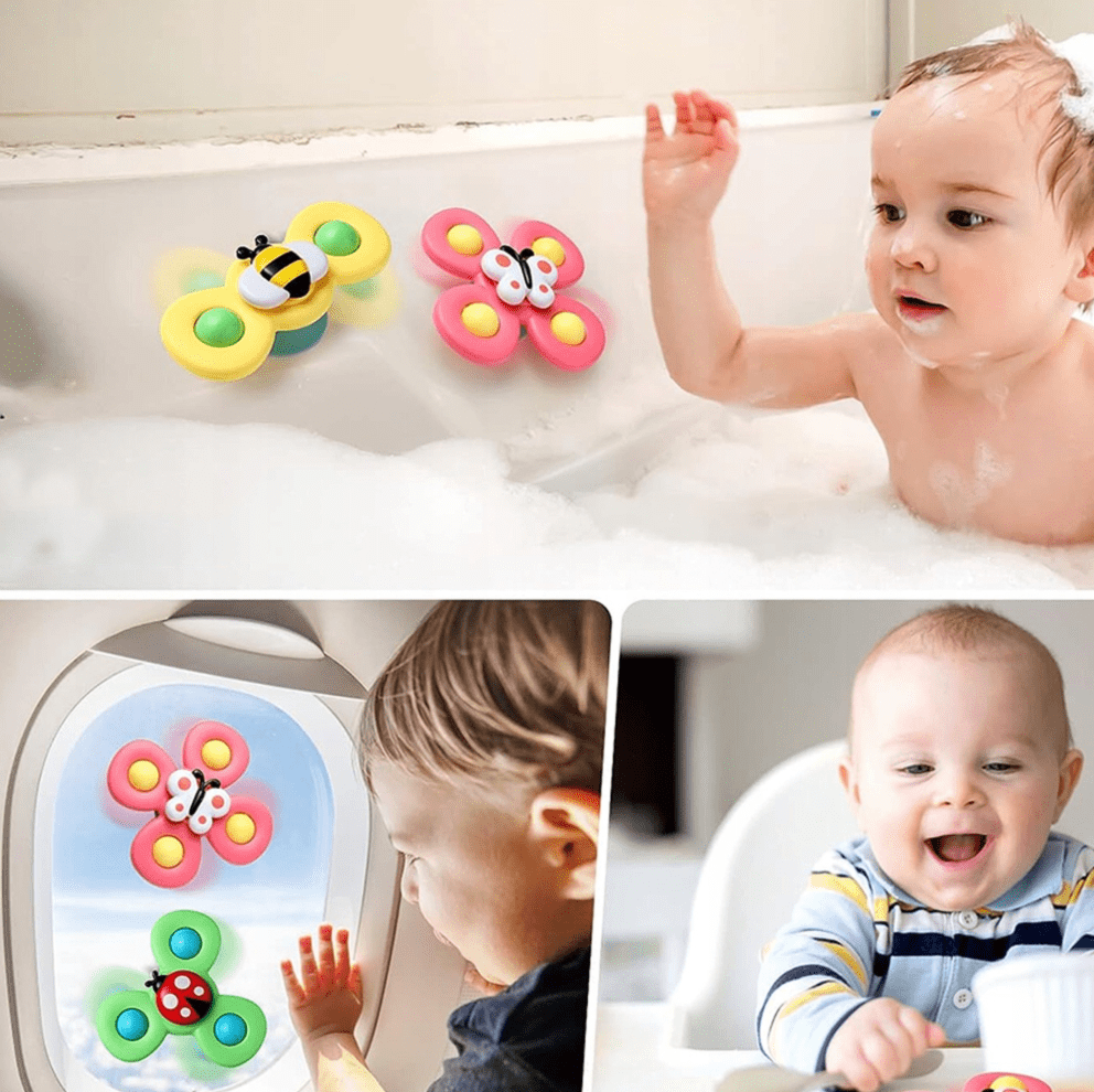 Fidget Spinner z przyssawką , Sensoryczna zabawka do Kąpieli - Owady 3 sztuki - obrazek 4