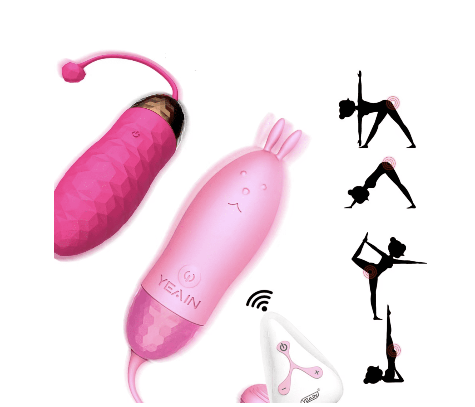 Wibrujące Jajko Wibrator YEAIN Jumping Egg – Różowy Króliczek do Zadań Specjalnych - obrazek 4