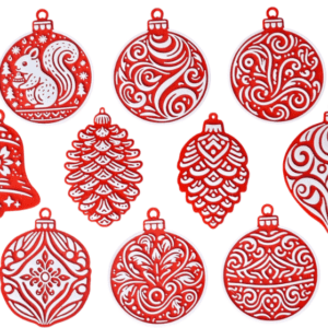 Zestaw ozdobnych bombek 3D na choinkę - Christmas Balls Set
