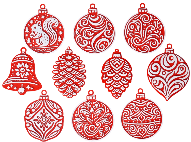 Zestaw ozdobnych bombek 3D na choinkę - Christmas Balls Set