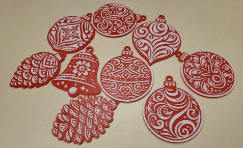 Zestaw ozdobnych bombek 3D na choinkę - Christmas Balls Set - obrazek 3