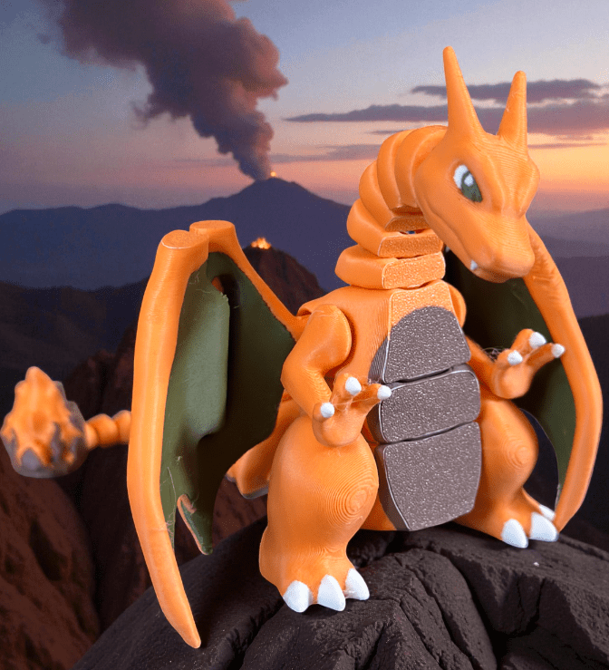 Ruchoma figurka Pokémon Charizard - kolekcjonerska zabawka dla fanów Pokémon - obrazek 3