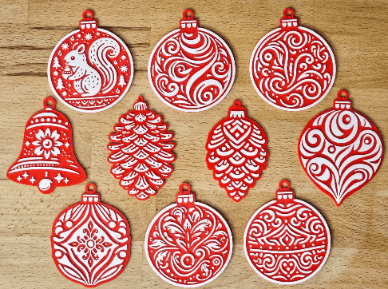 Zestaw ozdobnych bombek 3D na choinkę - Christmas Balls Set - obrazek 7